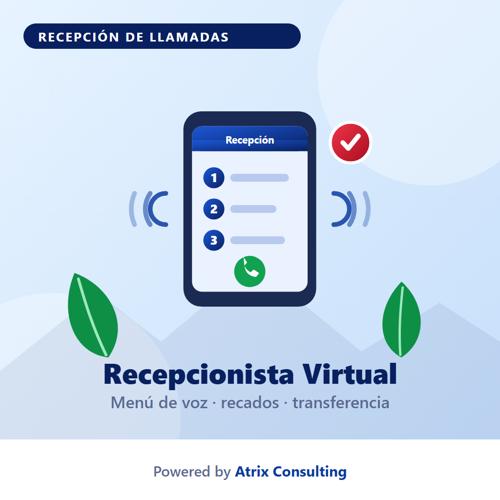 Recepcionista virtual — Servicio mensual