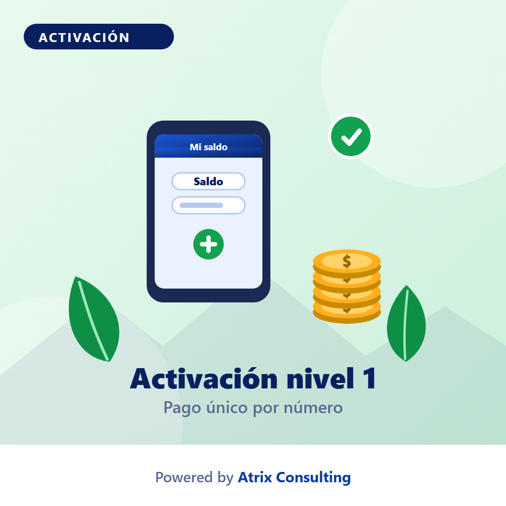 Activación de número internacional — Nivel 1