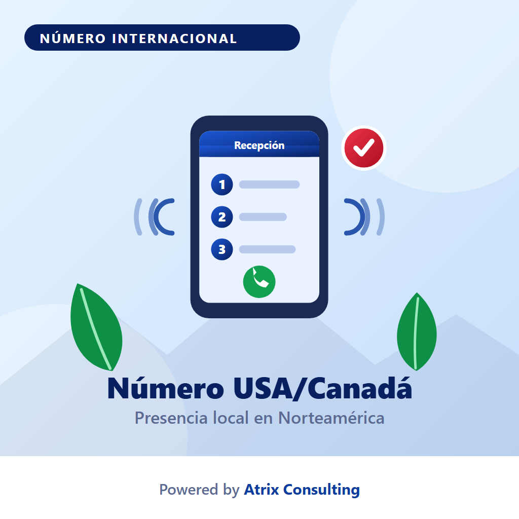 Número telefónico internacional — Estados Unidos y Canadá
