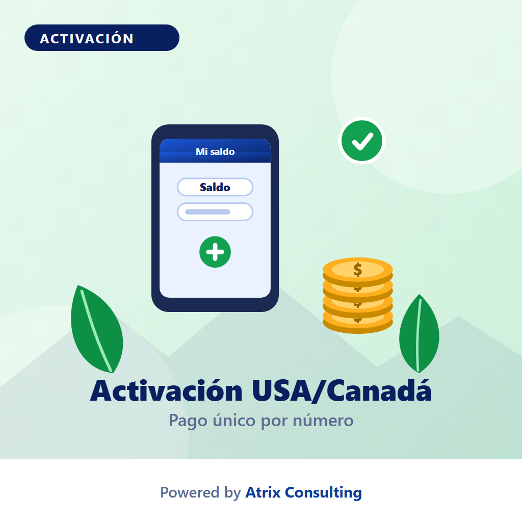 Activación de número internacional — Estados Unidos y Canadá